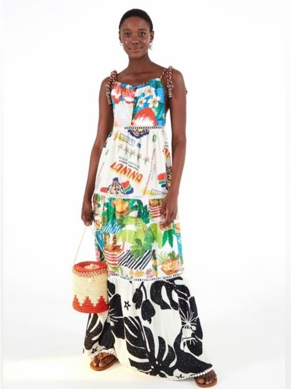 Bohemian Multi-Color Tiered Maxi Dress - Picture 2 of 16